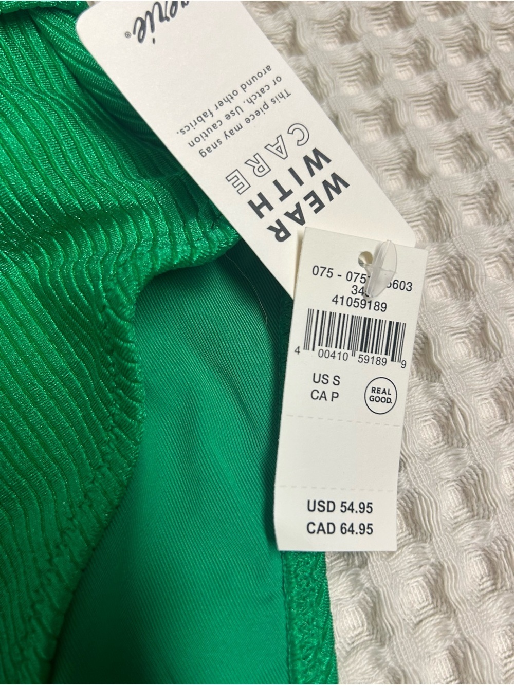 NWT Aerie Shine Scoop Bright Green Ribbed One-Piece Swimsuit - Picture 8 of 8
